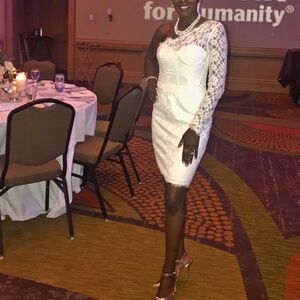 BCBGMAXAZRIA White Lace Dress